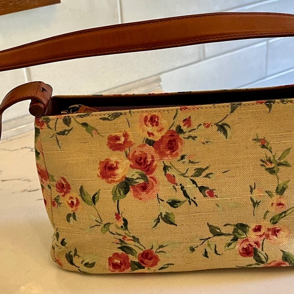 Fossil Handbags - Fossil Purse, canvas flowers, leather trim